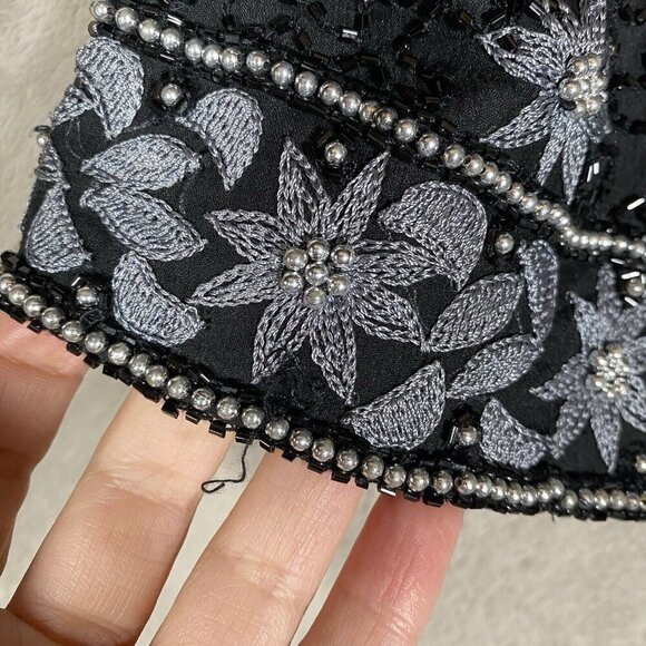Cote d'Azur Vintage Beaded Embroidered Silk Top Sz M Embellished Evening Formal - Picture 11 of 14